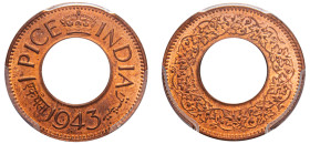India, British India, George VI, 1936-1952. Pice, 1943 (b), Bombay mint (KM533).

Graded MS64RD PCGS.
