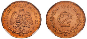 Mexico, Mexican Republic, 1823-. 2 Centavos, 1941 Mo, Mexico City mint (KM419).

Graded MS65RD NGC.