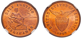Philippines, Insular Government, 1901-1935. 1/2 Centavo, 1903, Philadelphia mint (KM162).

Graded MS63RD NGC.