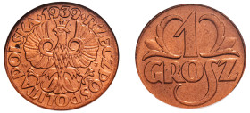 Poland, Second Republic, 1918-1939. Grosz, 1939 W, Warsaw mint (KM-Y8a).

Graded MS65RD NGC.