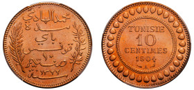 Tunisia, Muhammad IV, 1902-1906. 10 Centimes, AH1322 (1904) A, Paris mint (KM229).

Graded MS64RD PCGS.