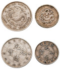 China, Hupeh Province, Guangxu, 1875-1908. Lot of 2 coins comprising 10 Fen (10 Cents), ND (1895-1907), 2.64g (KM-Y-124.1; LM-185) and 20 Fen (20 Cent...