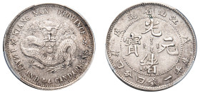 China, Kiangnan Province, Guangxu, 1875-1908. 20 Fen (20 Cents), Year 35 (1898), with small outer characters (KM-Y-143a.1; LM-220).

Graded AU58 PCGS....