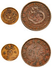 China, Kiangnan Province and Empire, Guangxu, 1875-1908. Lot of 2 coins comprising 10 Cash, (1902), small Manchu, 7.77g (KM-Y-135.2) and Cash, Year 45...