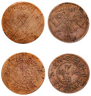 China, Sinkiang Province, Republic of China, 1912-1949. Lot of 2 coins comprising 10 Cash, Year 11 (1922), crowned Chinese “11”, 14.54g (KM-Y-38a.5) a...