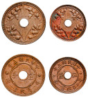 China, Republic, 1912-1949. Lot of 2 coins comprising 5 Li (1/2 Cent), Year 5 (1916), 3.49g (KM-Y-323) and Fen (Cent), Year 5 (1916), 6.79g (KM-Y-324)...