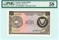 Cyprus
Central Bank
1 Pound, 1st June 1974
S/N I/69 028630
Printer: BWC
Pick 43b

Graded Choice About Uncirculated 58 PMG.

From the “Yankee” Collecti...