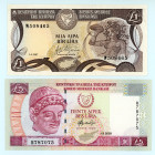 Cyprus
Lot of 2 banknotes comprising 1 Pound, 1st April 1987 and 5 Pounds, 1st September 2003
S/N W508465 and R787075
Printer: TDLR
Pick 53a, 61b

Abo...