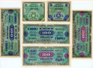 France (Provisional Government of the French Republic, 1944-1946)
Lot of 6 banknotes comprising 2 Francs, 5 Francs, 50 Francs (2) and 100 Francs (2), ...