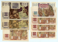 France
Lot of 7 banknotes comprising 50 Francs, 1st February 1951; 100 Francs, 4th September 1952, 2nd January 1953, 4th June 1953, 6th August 1953 an...