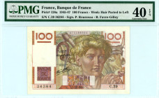 France
Bank of France
100 Francs, 17th January 1946
S/N C.29 36384
Signatures of Pierre Rousseau and René Favre-Gilly
Printer: Banque de France
Waterm...