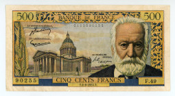 France
Bank of France
500 Francs (Victor Hugo), 2nd September 1954 (Scarce date)
S/N F.49 90255
Signatures of Pol Gargam, Jacques Belin and Gaston Goü...
