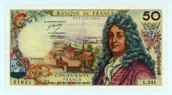 France
Bank of France
50 Francs (Racine), 7th February 1974
S/N L.241 21621
Signatures of Hubert Morant, Gilbert Bouchet and Pierre Vergnes
Watermark:...