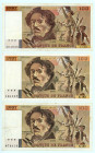France
Lot of 3 banknotes comprising 100 Francs (3), 1990-1991
S/N C.159 404020, B.183 181337 and S.187 878418
Watermark: Portrait of Delacroix
Pick 1...