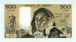 France
Bank of France
500 Francs (Pacal), 8th January 1987
S/N S.248 72581
Signatures of Pierre Strohl, Denis Ferman and Bernard Dentaud
Printer: Bank...