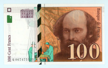 France
Bank of France
100 Francs (Cezanne), 1998
S/N Q 067475125
Watermark: Portrait of Paul Cézanne
Pick 158a; Fay 74/02

Uncirculated.

From the “Ya...