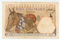 French West Africa
Banque de L'Afrique Occidentale
25 Francs, 24th February 1942
S/N T.2762 442
Printer: Bank of France
Watermark: Woman's head
Pick 2...