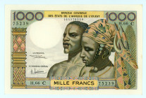 French West Africa (Burkina Faso)
Banque de L'Afrique Occidentale
1.000 Francs, ND (1965)
S/N H.66 75239
"Upper Volta"
Signatures of Garango and Julie...
