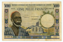 French West Africa (Senegal)
Banque de L'Afrique Occidentale
5.000 Francs, ND (1968)
S/N M.1061 066
Signatures of Garango and Julienne
Pick 704Kh

Fin...
