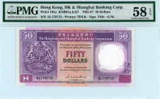 Hong Kong
HSBC (The Hong Kong & Shanghai Banking Corporation)
50 Dollars, ND (1985-1987)
S/N AL176712
Signature Title General Manager
Printer: TDLR
Pi...