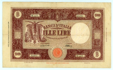 Italy
Bank of Italy
1.000 Lire (Testina and Banca d'Italia seals), 18th January 1947
S/N W2470 032956
Grande M
Pick 72c

Fine, minor central hole.

Fr...