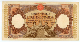Italy
Bank of Italy
10.000 Lire, 26th May 1958
S/N V1326 3208
Signatures of Menichella and Boggione 
Printer: Bank of Italy
Watermark: Female head rep...