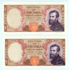 Italy
Lot of 2 banknotes comprising 10.000 Lire, 15th February 1973 and 10.000 Lire, 27th November 1973
S/N L0540 003211 and S0564 014873
Signatures o...