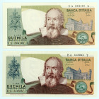 Italy
Lot of 2 banknotes comprising 2.000 Lire, 22nd October 1976 and 2.000 Lire, 24th October 1983
S/N BA 518095 T and YA 204103 L
Signatures of Baff...