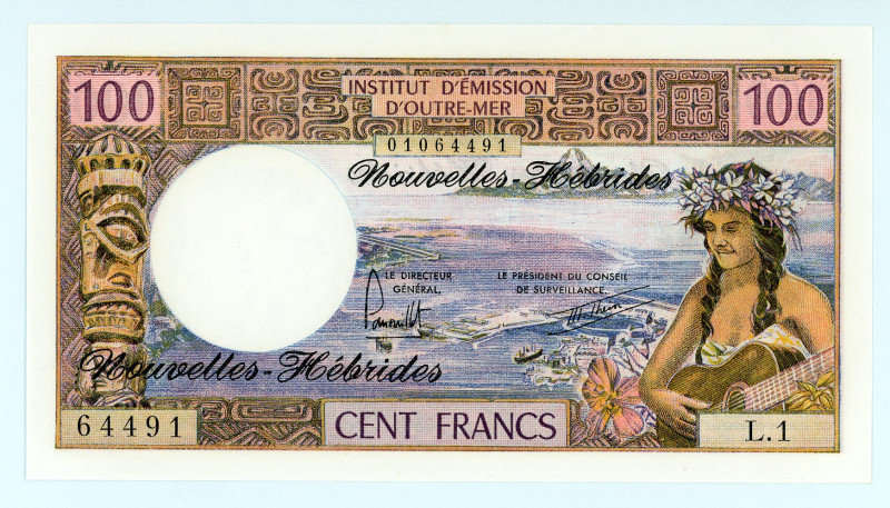 New Hebrides (Vanuatu)
Institut d' Emission d' Outre-Mer
100 Francs (Nouvelles H...