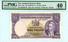 New Zealand
Reserve Bank
1 Pound, ND (1956-1967)
S/N 095563470
Without security thread
Signature of R. N. Fleming
Printer: TDLR
Watermark: Maori Chied...