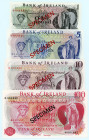 Northern Ireland
Bank of Ireland
Lot of 4 banknotes comprising Specimen 1 Pound, Specimen 5 Pounds, Specimen 10 Pounds and Specimen 100 Pounds, 1977
S...