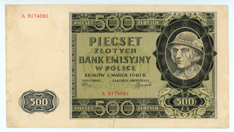Poland (German occupation)
Bank of Issue in Poland (Bank Emisyjny w Polsce)
500 ...