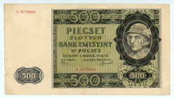 Poland (German occupation)
Bank of Issue in Poland (Bank Emisyjny w Polsce)
500 Zlotych, 1st March 1940
S/N A 9174091
Printer: PSPQ (Polish Security P...