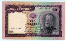 Portugal
Banco de Portugal
100 Escudos, 19th December 1961
S/N CMK19827
Signatures ofRafael Neves Duque & Domingos Pereira Coutinho
Printer: BWC
Water...