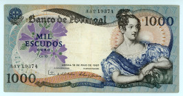 Portugal
Banco de Portugal
1.000 Escudos, 16th May 1967
S/N AAT 19374
Signatures of António Pinto Barbosa and António Luís Gomes
Printer: Royal Joh. E...