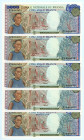 Rwanda
National Bank of Rwanda (Banki Nkuru/Nasiyonali y'u Rwanda)
Lot of 5 banknotes comprising 5.000 Francs (5), 1st January 1988
S/N F2496055-59
Pr...
