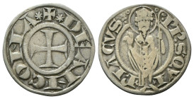 ANCONA
Repubblica autonoma, sec. XIII-XIV.
Grosso Agontano.
Ag
gr. 2,25
Dr. + ✶DE ANCONA✶. Croce patente.
Rv. °•P P• S• QVI★ - ▾RIACVS•✿°. San C...