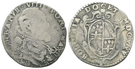 BOLOGNA
Urbano VIII (Maffeo Vincenzo Barberini), 1623-1644.
Bianco MDCXXV (1625).
Ag
gr. 2,75
Dr. VRBANVS•VIII •PONT•MAX. Busto a d., con piavial...