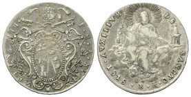BOLOGNA
Pio VII (Barnaba Chiaramonti), 1800-1823.
Doppio Giulio (o Quinto di Scudo) 1818 a. XVII.
Ag
gr. 5,14
Dr. PIVS VII• - P•M•A•XVII. Stemma ...