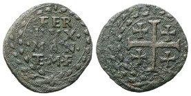 CASALE
Ferdinando Gonzaga, 1612-1626.
Grosso.
Mi
gr. 1,97
Dr. FER / DVX / MAN / ET M F. Iscrizione disposta su quattro righe entro ghirlanda.
Rv...