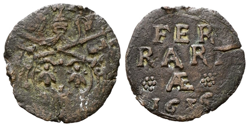 FERRARA
Urbano VIII (Maffeo Vincenzo Barberini), 1623-1644.
Quattrino 1636.
Æ...