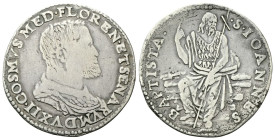 FIRENZE
Cosimo I de’ Medici, Duca di Firenze, 1537-1574, Granduca di Toscana dal 1569 al 1574.
Testone s. data.
Ag
gr. 8,66
Dr. COSMVS MED• FLORE...