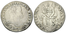 FIRENZE
Cosimo I de’ Medici, Duca di Firenze, 1537-1574, Granduca di Toscana dal 1569 al 1574.
Testone s. data (1565-1570).
Ag
gr. 8,81
Dr. COSMV...