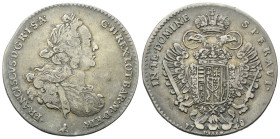 FIRENZE
Francesco II (III) di Lorena, 1737-1765. 
Francescone 1748.
Ag
gr. 26,93
Dr. •FRANCISCVS• D• G• R• I• S• A• - G •H• REX• LOT• BAR• M• D• ...