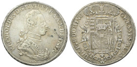 FIRENZE
Pietro Leopoldo I d’Asburgo Lorena, 1765-1790.
Francescone 1781.
Ag
gr. 27,08
Dr. P• LEOPOLDVS D• G• P• R• H• ET B• A• A• M• D• ETRVR•. B...