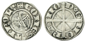 MERANO
Mainardo II e Alberto II Conti, 1258-1271. 
Grosso Aquilino.
Ag
gr. 1,08
Dr. COMES (due rosette) TIROL (due rosette). Aquila frontale con ...