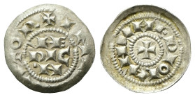 MILANO
Età comunale, monete a nome di Enrico Imperatore, dal sec. XII al sec. XIII.
Denaro Terzolo Scodellato.
Ag
gr. 0,71
Dr. IMPERATOR. HE / RI...