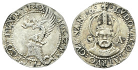 MILANO
Gian Galeazzo Maria Sforza con la reggenza di Ludovico Maria Sforza, 1481-1484.
Grosso da 5 Soldi.
Ag
gr. 2,87
Dr. ▸IO GZ▸ M ▸S▸F ▸ -▸VICE...