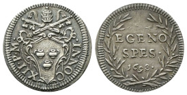 ROMA
Innocenzo XII (Antonio Pignatelli), 1691-1700.
Grosso 1698.
Ag
gr. 1,44 
Dr. •INNOC- XII• P• M•. Stemma sormontato da triregno e chiavi decu...
