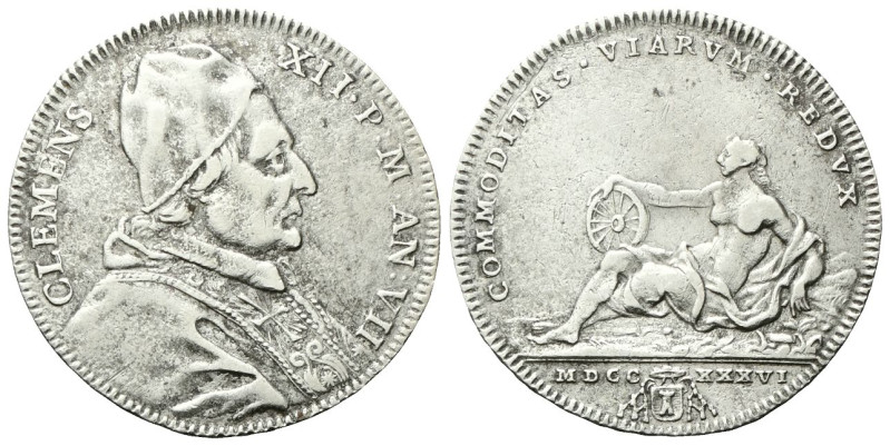 ROMA
Clemente XII (Lorenzo Corsini), 1730-1740. 
Testone 1736 a. VII.
Ag
gr....